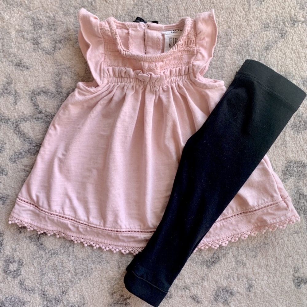 Max Studio Baby Top & Leggings Outfit 3-6 Months